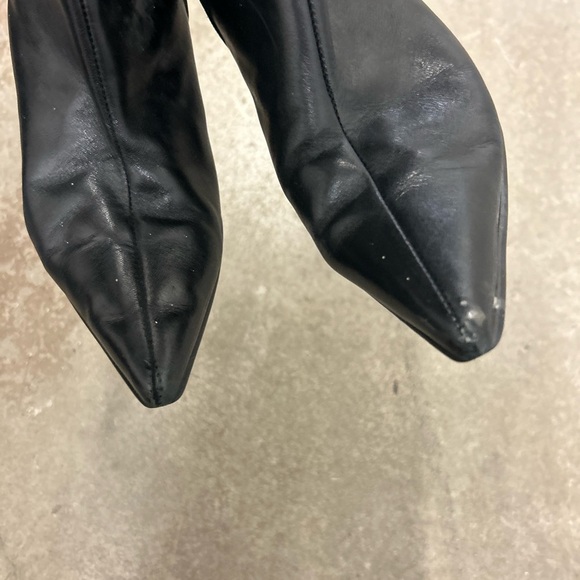 Zara genuine leather kitten heel pointy toe witchy whimsigoth boots - Picture 3 of 9